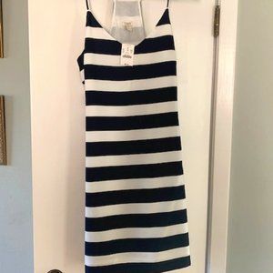 Black and White Striped J Crew Silk Tunic Dress